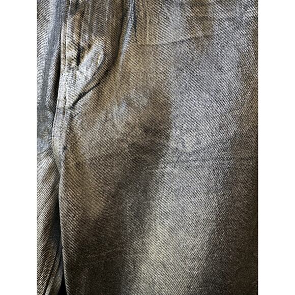 $398 Veronica Beard Daniela Straight Leg Ankle High Rise Metallic Jeans Sz 25 - Picture 4 of 15